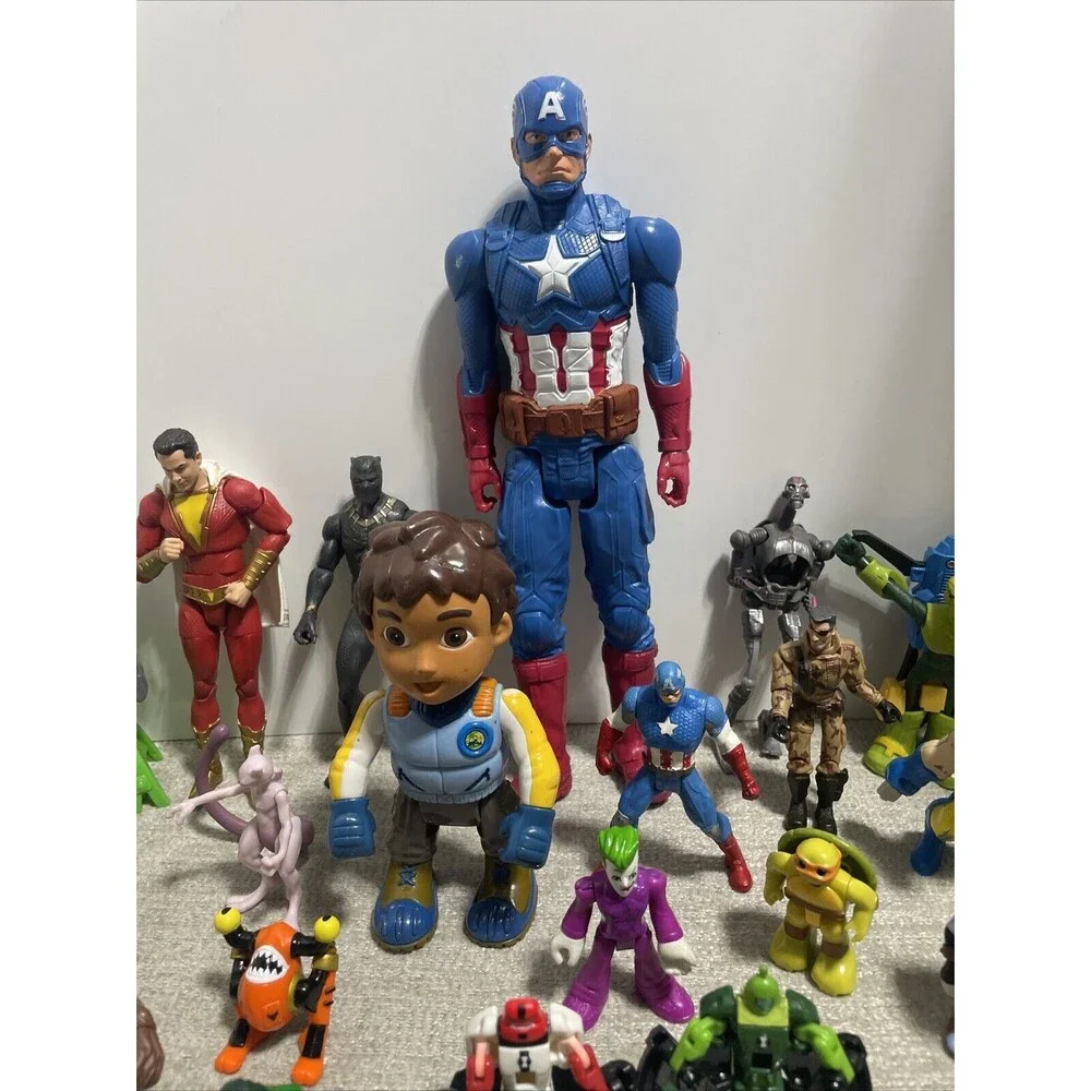 Mixed Action Figure Lot Vintage and Modern Random Marvel DC Starwars Transformer